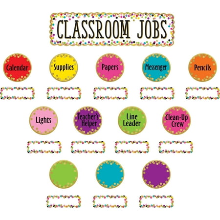 UPC: 0088231988021 | Teacher Created Resources TCR8802 20.62 x 5.75 in. Confetti Classroom Jobs Mini Bulletin Board Set