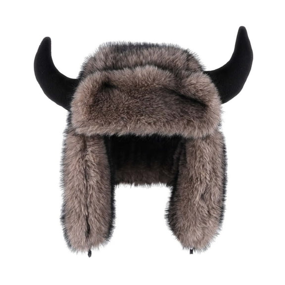 FAWUUDO Winter Waterproof Trapper Hat Women Men Faux Fur Hat Thermal Cap Skating Skiing Hunting Hat