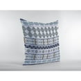 thumbnail image 2 of Flower Strips Indoor/Outdoor Fabric Pillow with Zip -Blue Teal White 26x26, 2 of 5