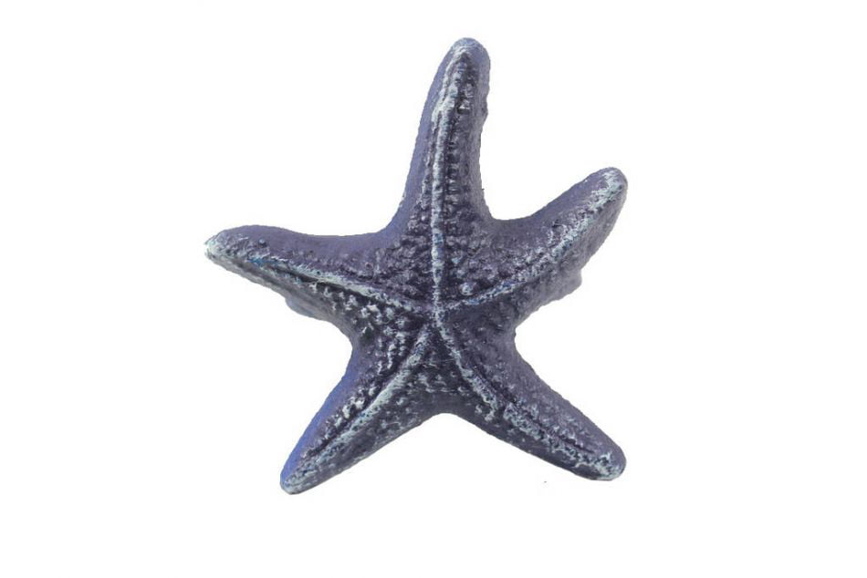 Rustic Dark Blue Cast Iron Starfish Napkin Ring 3" Set of 2 Cast Iron Decor