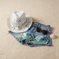 thumbnail image 3 of Jiibva Straw Cowboy Hats for Women Shell Decoration Western Cowgirl Hat Holiday Beach Sun Hat Hollow Out Wide Brim Summer Cowboy Hats for Beach Outdoor, 3 of 7