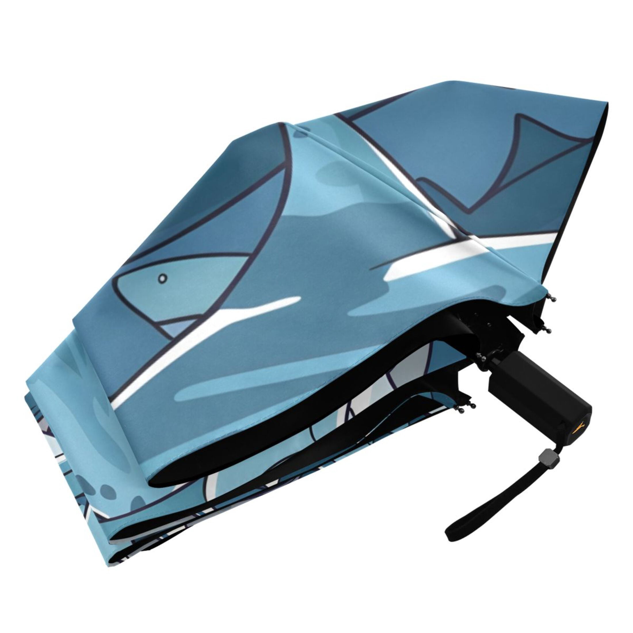 ALAZA Many Sharks UPF 50+ Compact Folding Umbrella for Rain Travel Umbrella Packable