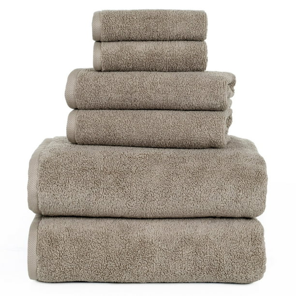 Lavish Home 100 Egyptian Cotton Zero Twist 6Piece Towel Set Walmart