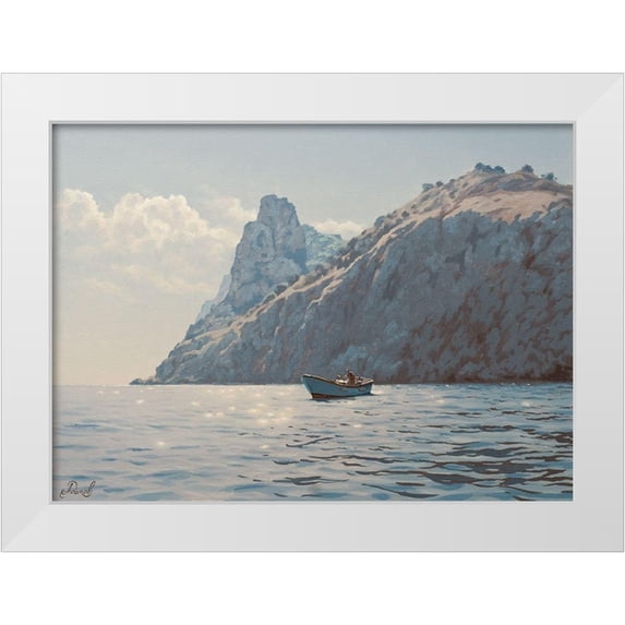Adamov, Alexey 14x11 White Modern Wood Framed Museum Art Print Titled - Ride by the Rocks
