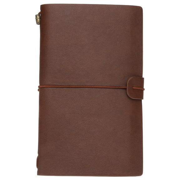 Uxcell1 Pcs Vintage Retro PU Leather Notebook, Refillable Notepaper Travel Journal Notebook for Travel Diary Planner, Reddish brown