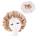 thumbnail image 2 of Satin Bonnet Silk Sleep Cap - Extra Large Bonnets for Curly Hair, Braids, Big Hair, Reversible Hair Bonnet for Sleeping, Adjustable Silk Sleep Bonnets for Women (Two Reversible Layers), 2 of 7