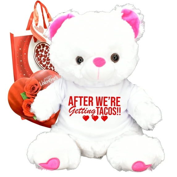 After We're Getting Tacos! Galentines Gifts Valentines Day Teddy Bear Chocolates Gift Bag Her Women Best Friend Girlfriend