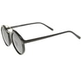 thumbnail image 3 of sunglassLA Unisex Modern Metal Brow Bar Tinted Lens Round Sunglasses (Shiny Black / Smoke) - 46mm, 3 of 4