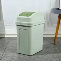 Swing Top Lid Trash Can, 4.5 Gallon Step-On Kitchen Bathroom Garbage Bin, Hands-Free Automatic Open/Close Wastebasket for Home Office(Green)