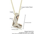 thumbnail image 3 of Z ZACHÉ 14k Gold Plated Leopard Print Balloon Letter Necklace Pavé Cubic Zirconia Hip-Hop Style Bubble Letter Necklace Women's Choker Necklace Jewelry Gift, 3 of 7