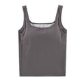 thumbnail image 5 of Chaleco de tirantes para mujer con copa acolchada para el pecho, de una pieza, para uso interior y exterior, sin mangas, combinable, con cuello cuadrado, camiseta básica de verano, 5 of 5