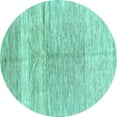 thumbnail image 1 of Ahgly Company Indoor Round Abstract Turquoise Blue Contemporary Area Rugs, 3' Round, 1 of 4
