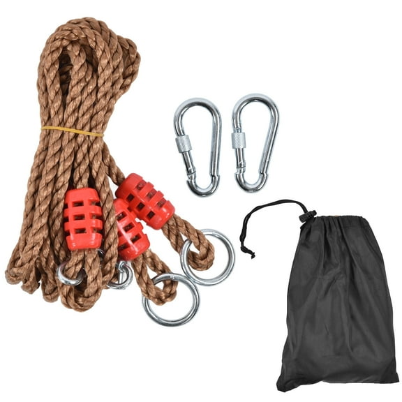 Set of 2 Tree Swing Nylon Ropes Indoor Outdoor Adjustable Hammock Swinging Extension Cord PE Metal with Connecting Buckle Storage Bag Chair Straps Extension - Holds to 700lbs