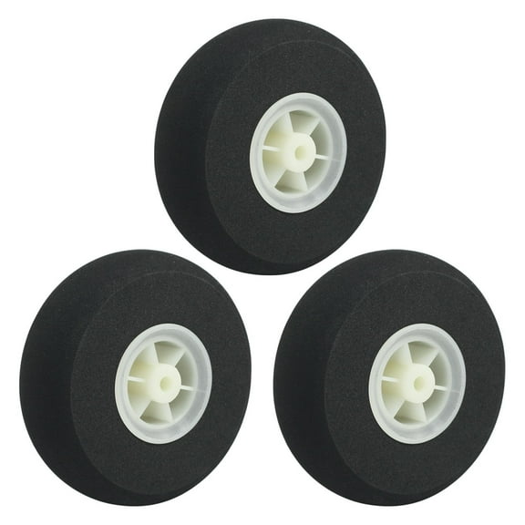 Unique Bargains 3pcs RC Airplane Glider Spare Parts Super Light Sponge Wheel 100x33mm