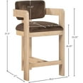 thumbnail image 3 of Meridian Furniture Sacha Brown Velvet Stool, 3 of 9
