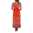 thumbnail image 2 of Peach Couture Womens Floral Damask Boho Sleeveless Cocktail Maxi Long Dress, 2 of 2