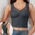 thumbnail image 5 of DailyTrove Women Long Line Wireless Bralette Mesh Splice Soft Comfort Bra for Daily Under Outfits, 5 of 5
