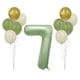 thumbnail image 2 of Juego de globos del primer cumpleaños - 0-9 números de papel de aluminio y 10 globos verdes con cinta para decoraciones de fiesta, 2 of 7