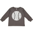 thumbnail image 3 of Inktastic Distressed Baseball in White Boys or Girls Long Sleeve Toddler T-Shirt, 3 of 5