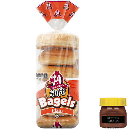 Aunt Millie's Bagels, Plain, 20 oz, 6 Count