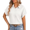 thumbnail image 2 of BUIGTTKLOP Button down Shirts for Women Short Sleeve Shirts Collared V Neck Summer Beach Tops, 2 of 6