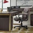 thumbnail image 2 of Lacoo Mid-Back Faux Leather Ergonomic Executive Office Desk Chair, Brown, 2 of 4