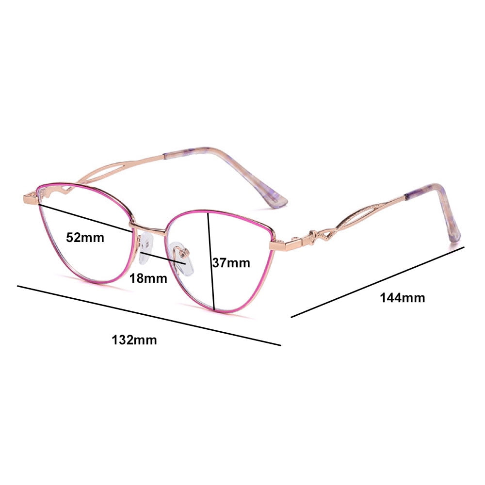 4 Pairs of Women Cat Eye Anti-blue Light Reading Glasses 3.5 Metal Presbyopia Glasses Fashinable Readers +3.50 strength