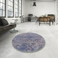 thumbnail image 4 of Ahgly Company Machine Washable Indoor Round Industrial Modern Very Peri Purple Area Rugs, 5' Round, 4 of 7