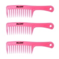 thumbnail image 2 of Paquete de 3 peines profesionales para peinar el cabello con mangos suaves. Rosado, 2 of 9