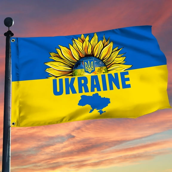 Flagwix Ukraine Peace Sunflower Grommet Flag DDH3385GF - 3x5 ft., No Flag Pole Rings