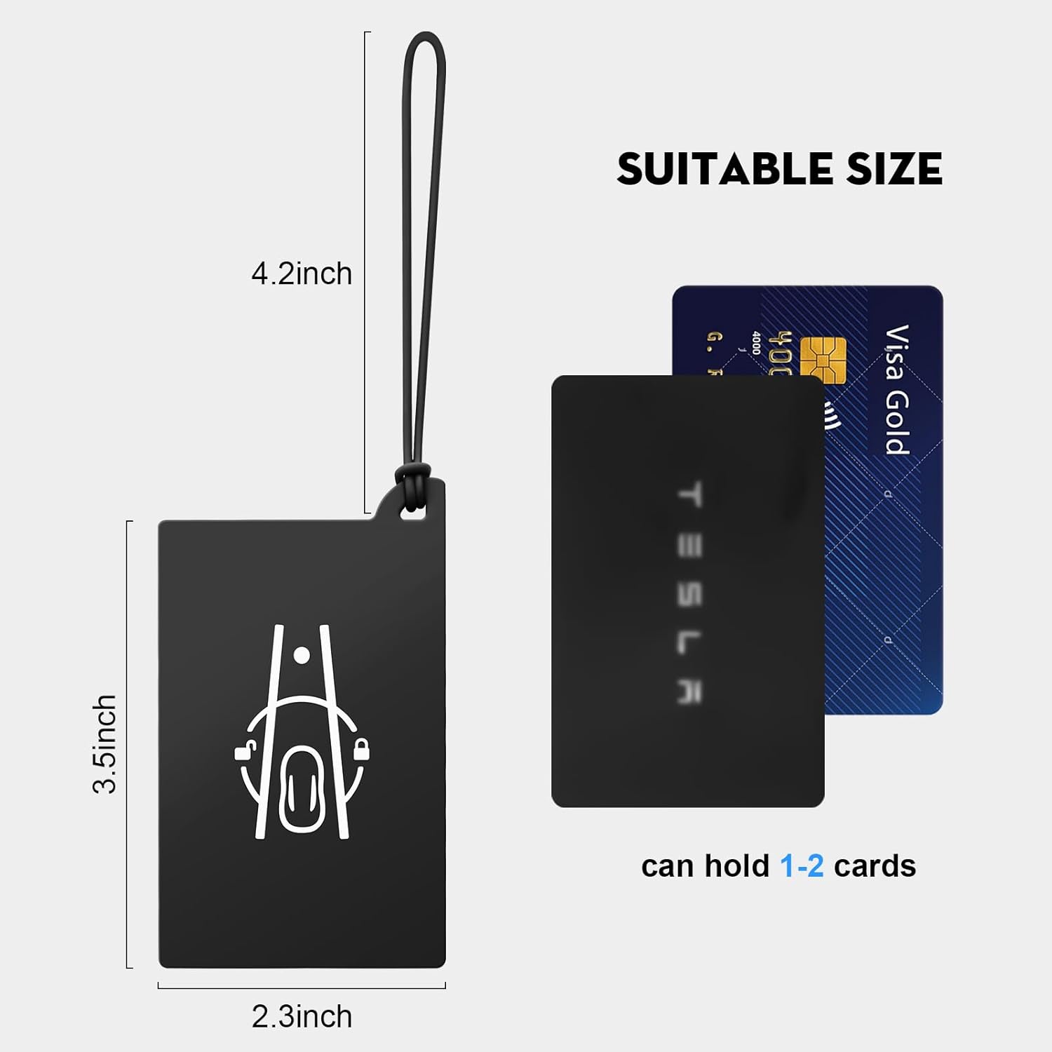 2PCS Keychain Card Holder for New Model Y Juniper 2026 Silicone Key Protector Case Cover