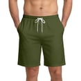 thumbnail image 4 of IAJDKMEK Men's Casual Lounge Shorts - Breathable Solid Color Shorts for Men, Sleep and Relax Shorts for Summer Nights,Army Green M, 4 of 5