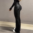 thumbnail image 5 of XPMWRP Women's High Waist Faux Leather Flare Pants Stretchy Bell Bottom Pants for Casual & Party Y2K Fashion Skinny Bootcut Trousers Black XL, 5 of 8