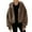 1-Brown#fuzzy hoodie jacket for women, variant on Autumn Winter Outwear Women Fleece Hooded Coats Fashion Color Block Warm Female Patchwork Zip-up Thermal Plush Jackets Plus Size