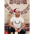 thumbnail image 2 of Xmas Red Nosed Deer Graphic Men White T-Shirt, Male XX-Large, 2 of 4