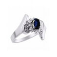 thumbnail image 4 of Rylos 14K White Gold Floral Designer Ring with 6X4MM Oval Gemstone & Sparkling Diamonds - Birthstone Sapphire Jewelry Size 5, 4 of 6