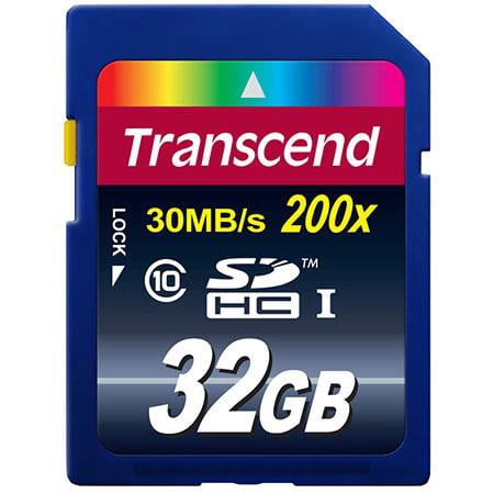 Transcend 32GB Secure Digital (SDHC) Flash Memory Card For Nikon D3200, D330, D5600, Digital