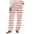 thumbnail image 4 of ylioge Womens Fleece Pajama Pants with Pockets and Drawstring Elastic Waist Casual Stripe Printed Straight Leg Thermal Warm Sleepwear Pajamas Pant, 4 of 8