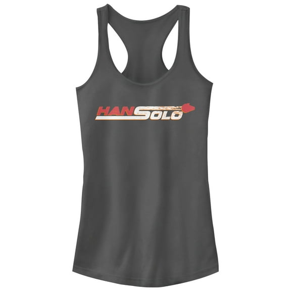 Junior's Solo: A Star Wars Story Millennium Falcon Streak Racerback Tank Top Charcoal Small