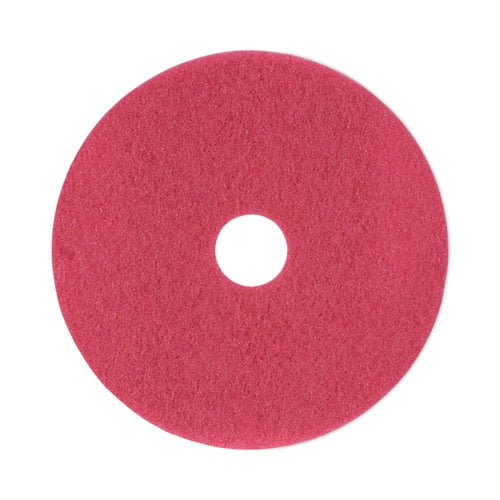 Buffing Floor Pads, 15" Diameter, Red, 5/carton | Bundle of 2 Cartons