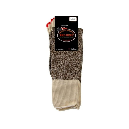 Red Heel Sock 2 Pair/Pkg W/Instructions Large Brn