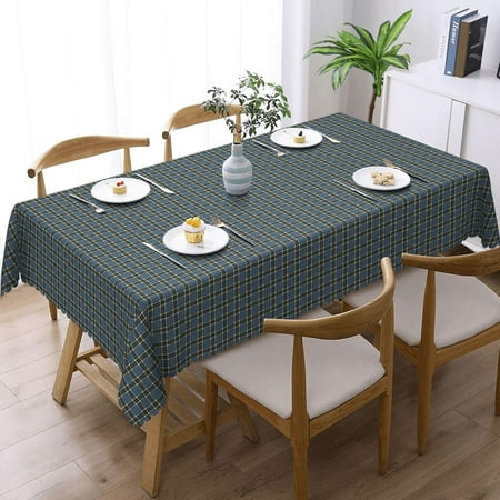 

Rectangle Table Cloth Clan Thompson Blue Dress Tartan Resistant Washable Tablecloth Decorative Table Cover for Dining Indoor and Outdoor