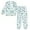 Blue Leaves, variant on Fluffy Pajamas Set Fuzzy Winter Warm Pj Sets Pullover Tops and Long Pants Green Shamrock Leaves X-Small