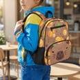 thumbnail image 3 of Jeiento Capybara Toddler Backpack for Boys 2-5, 13.5 Inch Preschool School Bag, Orange Lightweight Kids Backpack for Daycare with 2 Front & 2 Mesh Side Pockets, 3 of 7