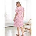 thumbnail image 6 of MINTREUS Nightgown Short Sleeve for Women Sleepwear V Neck Nightshirt House Dress with Pockets, 6 of 7