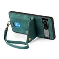 thumbnail image 7 of Nalacover for Google Pixel 7, Slim Case Wallet with Credit Card Holder, Back Flip Premium Leather Magnetic Clasp Kickstand Wirst Hand Strap Shockproof Cover for Google Pixel 7, Green, 7 of 7