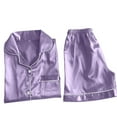 thumbnail image 3 of Satin Silky Pajama Sets 2 Piece Button Down Pajamas Women Short Sets Womens Loungewear Women'S Sleepwear, 3 of 3
