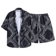 thumbnail image 1 of Mens Camisas de Manga Larga Casual Elegante Cuadrado Girar Hacia Abajo Cuello Botón Blusa, Verano de Spandex, 1 of 8