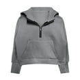 thumbnail image 4 of LUOGENLI Hoodies for Teen Girls Cotton Girls Hooded Jacket Full Zip up Sweatshirt with Front Pockets Soft Warm Outerwear for Toddler Kids Youth Casual Winter Pullover Grey Size 13-14 Years, 4 of 6