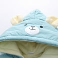 thumbnail image 4 of Baby Thick Winter Snowsuit with Cute Cartoon Print Hooded Waterproof Snow Wear Light Blue 9-12 Months, 4 of 7